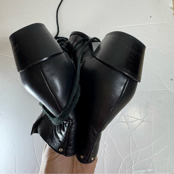 Cartel Leather Western Ankle Boots Women 8 Black Booties Capsule Boho Chic Fall - Picture 9 of 11